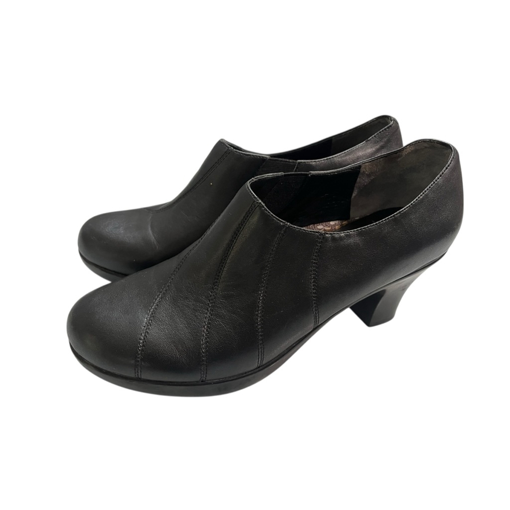 Dansko Bennett Black Nappa Leather Slip On Pumps Size 38 US 7.5 Like New - Picture 3 of 7